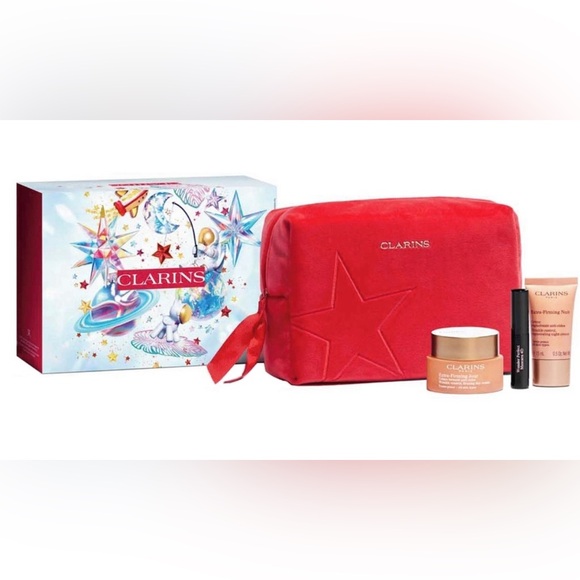Clarins Extra-Firming Collection Gift Set Day & Night Cream + Mascara + Bag NEW